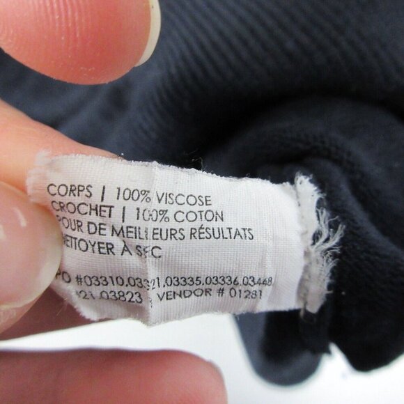 Club Monaco Sweater Top Women S Black 3/4 Sleeve Crochet Tie Back Viscose 248 - Picture 6 of 10